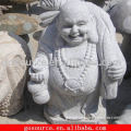 white granite laughing buddha